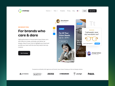 Creatopy for Brands - Landing Page automation banner ads creatopy display ads display advertising landing page web design website