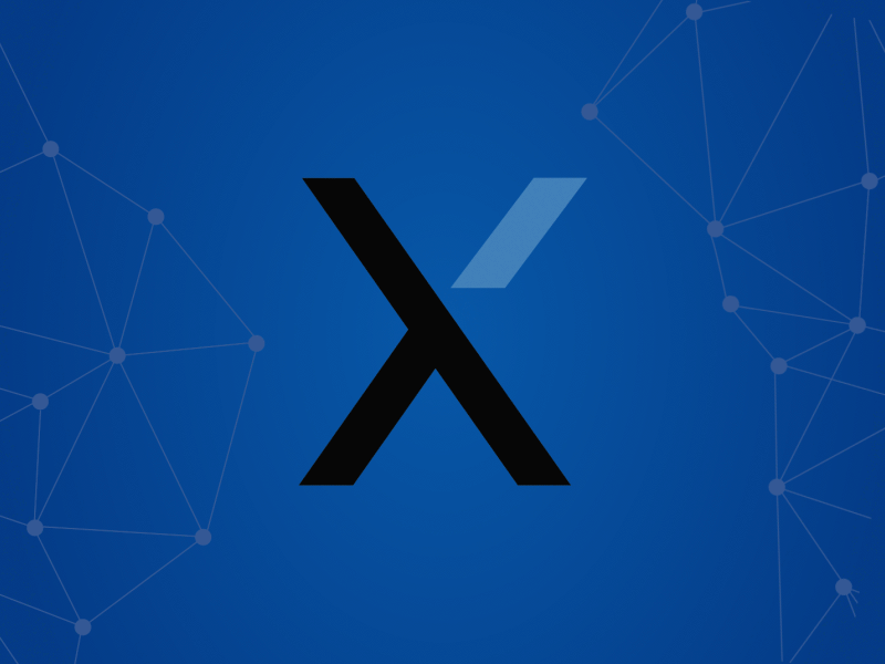 X 2d after effects animated animation blue bright connect connected connecting connection connections gif letter logo motion motion design network sparkle vector x