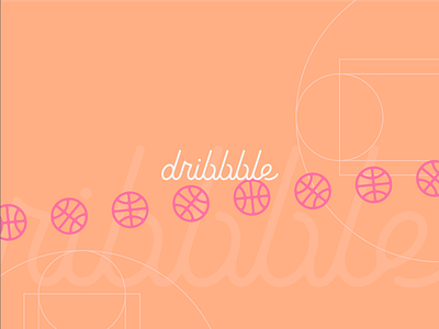 Hi Dribble! basketball court debut first shot hi dribble lettering orange pink type
