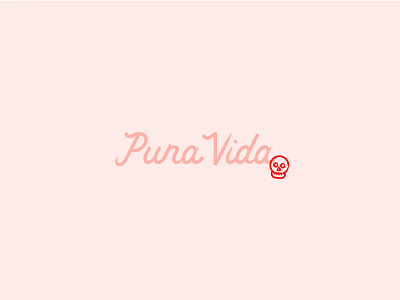Pura Vida brush chiropractic lettering pink pura pura vida script skeleton skull vida