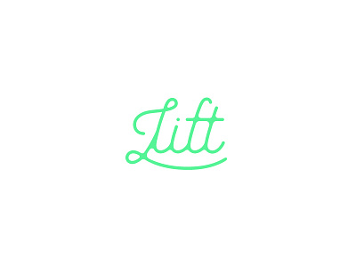 Lift bright green cursive green l lettering lift neon green script