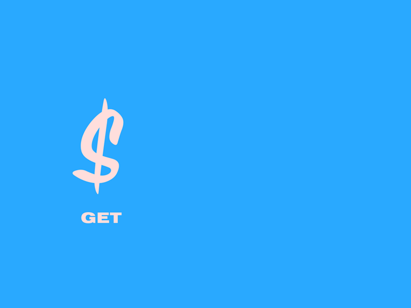 Get Money Get Paid $ blue cash dollar gif money now paid pink purple red yellow