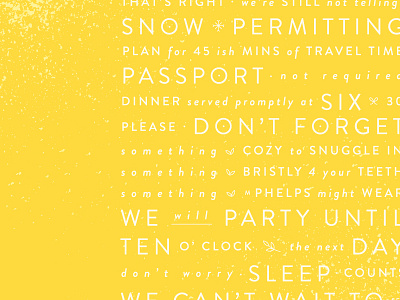 Invite company party invitation invite party tesani type typography yellow