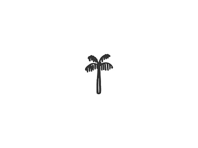 Lil' Bby Palm Tree black brush hand drawn illustration palm tesani tree