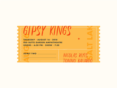 Gipsy Kings admit concert coupon gipsy kings red ticket yellow