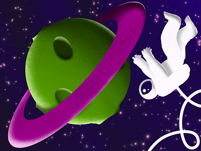 Grab it! alien astronaut design effect grabing grain green illustration planet purple space stars