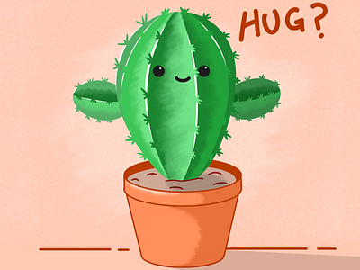 Baby Cactus cactus creative design drawing green hug illustration illustrator infinite painter vector