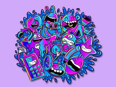 Doodle away! adobe illustrator blue creative design doodle doodle art doodles effects illustration illustrator infinite painter purple vector