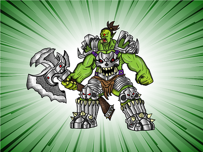 Orc Power evil green illustration logo orc