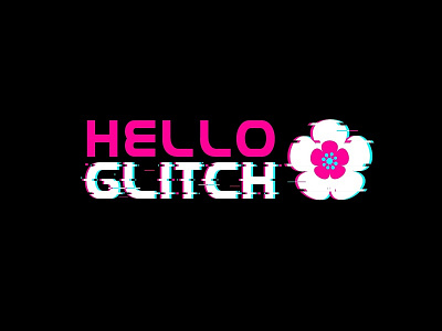 Hello Glitch design glitch graphics illustrator logo pink