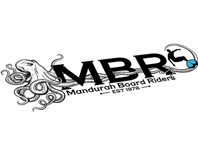 Prison Art Logo Design drawing illustration logo octopus prison art surfing