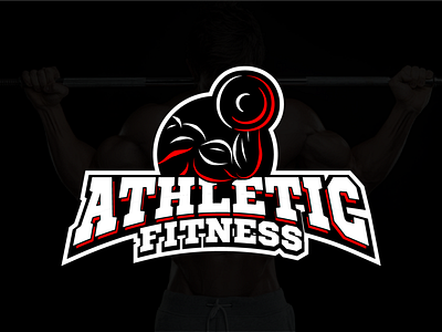 Athletic Fitness athletic dumbbell fitness gym logo muscle negative space logo workout
