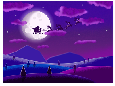 Happy Holidays! merry christmas purple santa clause