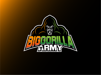 Big Gorilla Army Logo army big fitness gorilla green orange illustrator logo