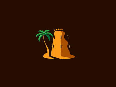 Arabian Castle adobe illustrator arabian castle creative design illsutrator logo orange palm tree shades shadows vector