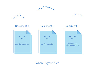 Where Is Your File? cloud document file flat icon illustration vector