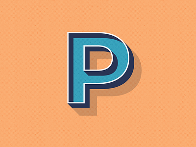 P letter p retro typography vector