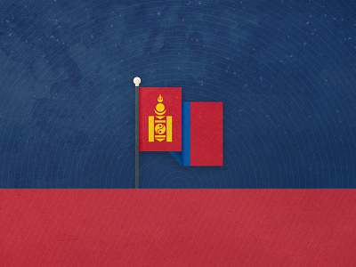 National Flag of Mongolia flag flatdesign illustration mongolia national vector