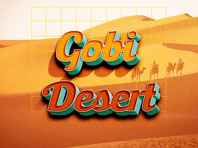 Gobi Desert desert gobi gobidesert illustration mongolia typograph