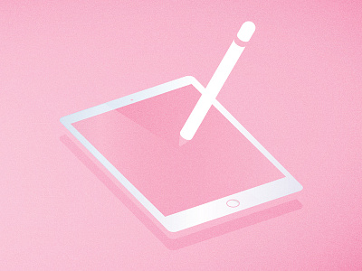 PinkyPad apple pencil ipad isometric isometric design vector
