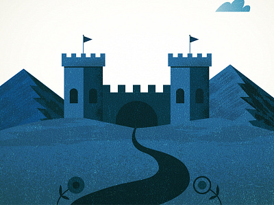 Castle castle cloud flag graphic design illustration kingdom mountain road