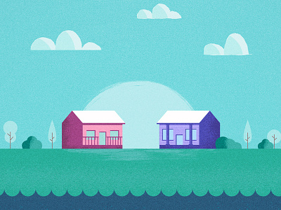 Bromance cloud graphic design house illustration scenery vector