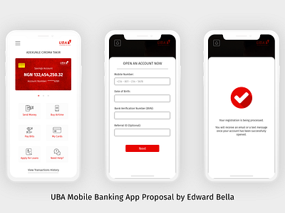 UBA Mobile Banking App Proposal - Screen 2 app branding design mobile app ui ui design