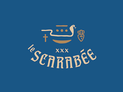Le Scarabée — Branding branding design egyptian flat hieroglyphics icon illustration logo typography vector