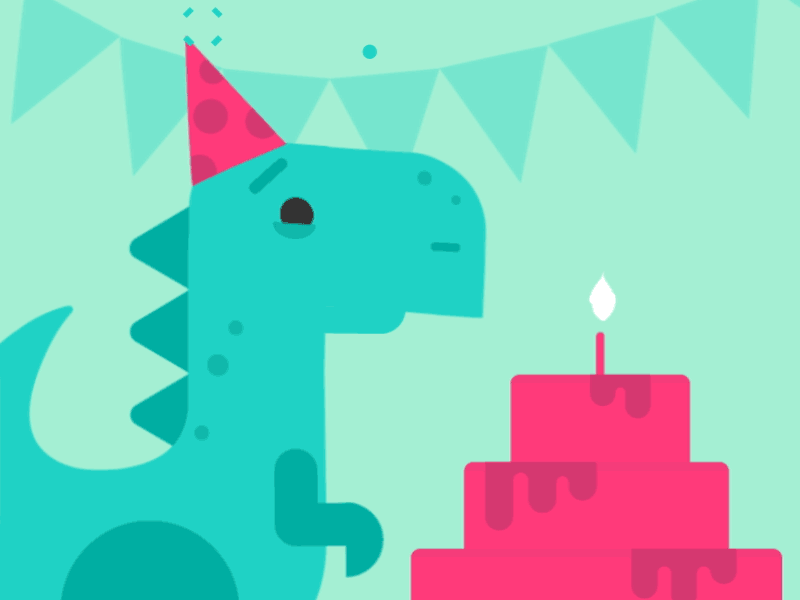 Happy Birthday! after animation birthday bold cake dinosaur effects graphics illustrator