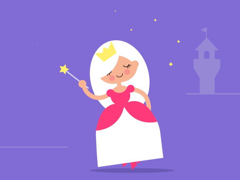 The Princess after animation bold crown effects graphics illustrator magic palace princess