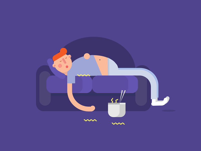 After Lunch after animation bold couch effects food graphics illustrator lunch sleep takein