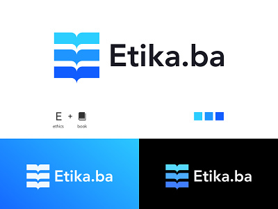 Etika logo concept | Blog and article about ethics and law blue book brand brand identity branding concept design e ethical business ethics etika etika.ba icon logo logodesign modern modern logo paul lasson