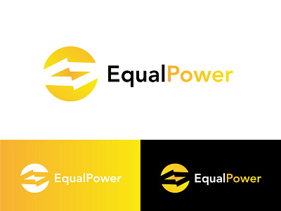 Equal Power logo concept n°1 | Energy supplier brand brand design brand identity branding concept design energy energy logo equal icon logo modern modern logo paul lasson power yellow