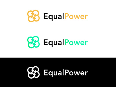 Equal Power logo concept n°2 | Energy supplier brand brand identity branding concept design energy energy logo equal green icon logo modern modern logo paul lasson power yellow