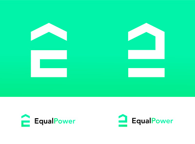 Equal Power logo concept n°3 | Energy supplier brand brand identity branding concept design energy energy logo equal green icon logo modern modern logo paul lasson power