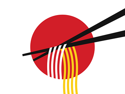 Noods Revisited chopsticks illustration japan japanese minimal noodles ramen slurp tasty