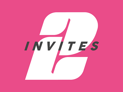 2 Invites! 2 dribbble invite invite giveaway numerals typography