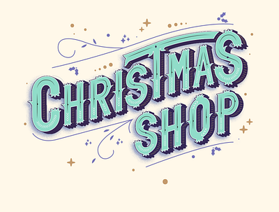 Christmas Shop christmas christmas card design lettering type
