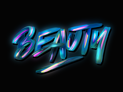 Beauty beauty blue composition experimental illustration lettering neon