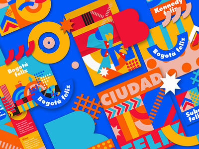 Bogota feliz brand bogota branding cities city colors composition flags happy icons illustration