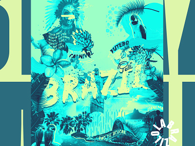 brazil brasil brazil cities city collage composition design postal stamp
