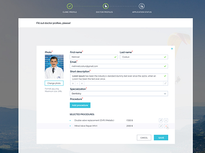 Doctor Profile design doctor form medical registration ui ui design uiux ux