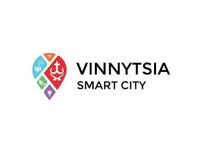 Logo design for Vinnytsia Smart City branding city company illustration logo logotype pin smart vinnytsia