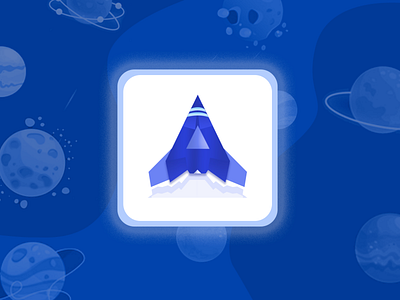 Rocket in the space design graphic design illustration logo vector
