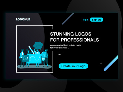logohub landing page design logobuilder ui website