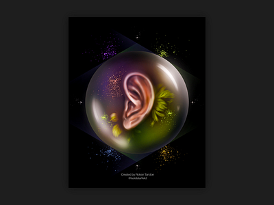The Audible Spectrum bubble ear illustration leaves plant life surreal