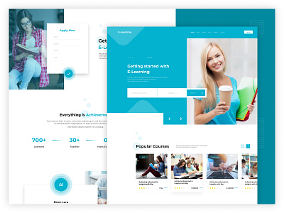 E-Learning homepage homepagedesign learning lms page design template