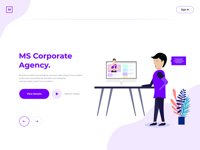 Hero Section Concept agency company slider header hero section illustration slider design template webdesign