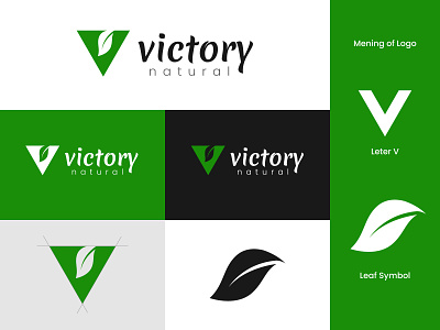Victory Natural Logo Design barand branding company design graphic design identity logo natural ui v vector victory