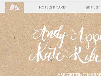 Wedding Site gill sans handlettered wedding